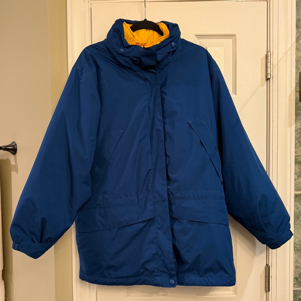 Lands' End Blue and Yellow Winter Coat